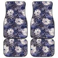 African Leopard Floral Pattern Car Mats Nile Indigo