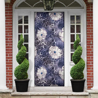 African Leopard Floral Pattern Door Cover Nile Indigo