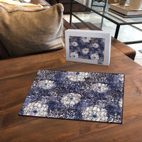 African Leopard Floral Pattern Puzzle Nile Indigo