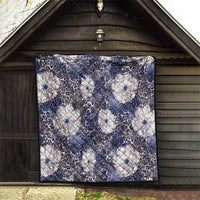 African Leopard Floral Pattern Quilt Nile Indigo