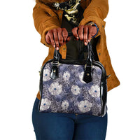 African Leopard Floral Pattern Shoulder Handbag Nile Indigo