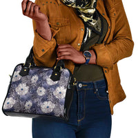 African Leopard Floral Pattern Shoulder Handbag Nile Indigo