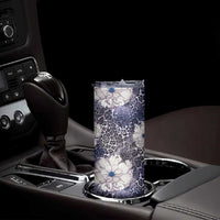 African Leopard Floral Pattern Skinny Tumbler Nile Indigo
