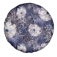 African Leopard Floral Pattern Spare Tire Cover Nile Indigo