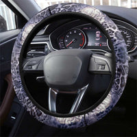 African Leopard Floral Pattern Steering Wheel Cover Nile Indigo