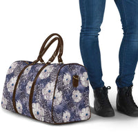 African Leopard Floral Pattern Travel Bag Nile Indigo