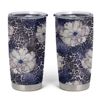 African Leopard Floral Pattern Tumbler Cup Nile Indigo