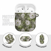 African Leopard Floral Pattern AirPods Case Safari Moss