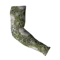 African Leopard Floral Pattern Arm Sleeves Safari Moss