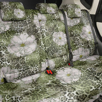 African Leopard Floral Pattern Back Car Seat Cover Safari Moss
