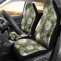 African Leopard Floral Pattern Car Seat Cover Safari Moss
