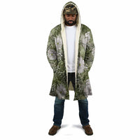 African Leopard Floral Pattern Cloak Safari Moss