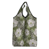 African Leopard Floral Pattern Grocery Bag Safari Moss