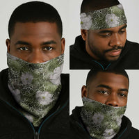 African Leopard Floral Pattern Neck Gaiter Safari Moss