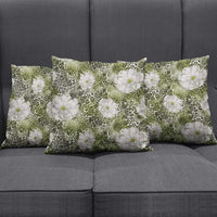 African Leopard Floral Pattern Pillow Cover Safari Moss