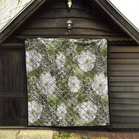 African Leopard Floral Pattern Quilt Safari Moss