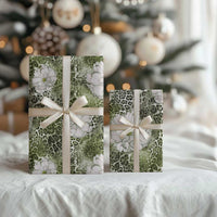African Leopard Floral Pattern Wrapping Paper Safari Moss