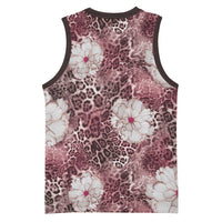 African Leopard Floral Pattern Basketball Jersey Sunset Mauve