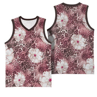 African Leopard Floral Pattern Basketball Jersey Sunset Mauve