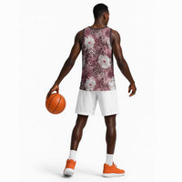 African Leopard Floral Pattern Basketball Jersey Sunset Mauve