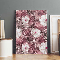 African Leopard Floral Pattern Canvas Wall Art Sunset Mauve