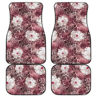 African Leopard Floral Pattern Car Mats Sunset Mauve