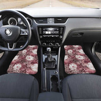 African Leopard Floral Pattern Car Mats Sunset Mauve