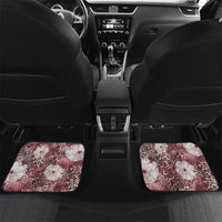African Leopard Floral Pattern Car Mats Sunset Mauve