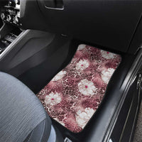 African Leopard Floral Pattern Car Mats Sunset Mauve