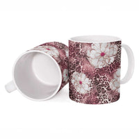African Leopard Floral Pattern Ceramic Mug Sunset Mauve