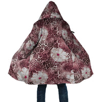 African Leopard Floral Pattern Cloak Sunset Mauve
