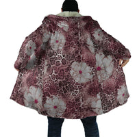 African Leopard Floral Pattern Cloak Sunset Mauve