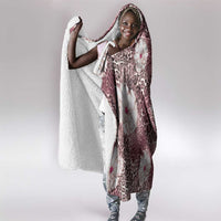 African Leopard Floral Pattern Hooded Blanket Sunset Mauve