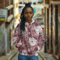 African Leopard Floral Pattern Hoodie Sunset Mauve