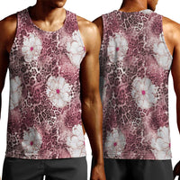 African Leopard Floral Pattern Men Tank Top Sunset Mauve