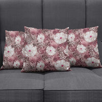 African Leopard Floral Pattern Pillow Cover Sunset Mauve