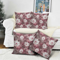 African Leopard Floral Pattern Pillow Cover Sunset Mauve