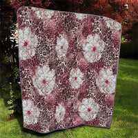 African Leopard Floral Pattern Quilt Sunset Mauve
