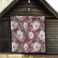 African Leopard Floral Pattern Quilt Sunset Mauve