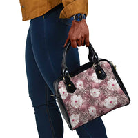 African Leopard Floral Pattern Shoulder Handbag Sunset Mauve