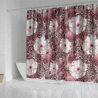 African Leopard Floral Pattern Shower Curtain Sunset Mauve