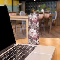 African Leopard Floral Pattern Skinny Tumbler Sunset Mauve