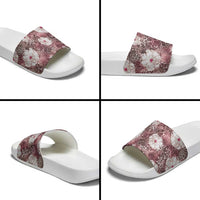African Leopard Floral Pattern Slide Sandals Sunset Mauve