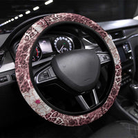 African Leopard Floral Pattern Steering Wheel Cover Sunset Mauve