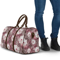 African Leopard Floral Pattern Travel Bag Sunset Mauve