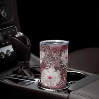 African Leopard Floral Pattern Tumbler Cup Sunset Mauve