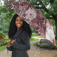 African Leopard Floral Pattern Umbrella Sunset Mauve