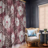 African Leopard Floral Pattern Window Curtain Sunset Mauve