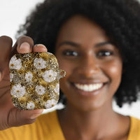African Leopard Floral Pattern AirPods Case Savannah Gold