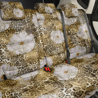 African Leopard Floral Pattern Back Car Seat Cover Savannah Gold